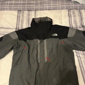 The North Face 2-in-1 HyVent Winter Jacket Mens Size Large in Grey/Black/Red